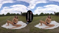 Cute Solo fuck doll, Vanessa Decker is masturbating, in VR Thumb