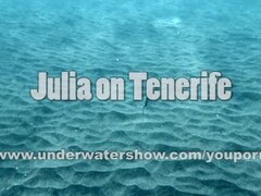 Julia is swimming underwater nude in the sea Thumb