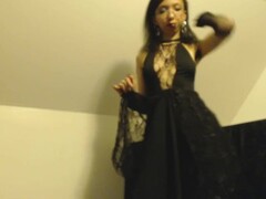 Strip Teasing Young Goth in Fishnets Shows Off and Jiggles her Perfect Ass Thumb