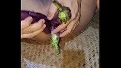 Myanmar gay homemade solo eggplant playing Thumb